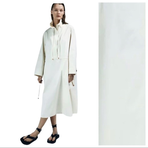 NWT. Zara Cream Limited Edition Parka Midi Dress. Size S. - Picture 2 of 11